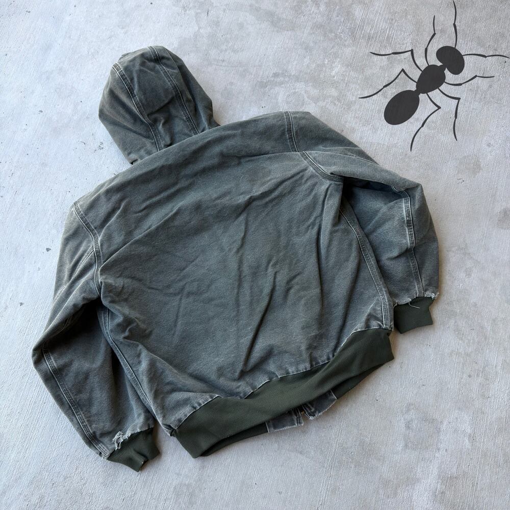 Carhartt WOMENS WJ130 MOS green hooded work wear jacket - Picture 6 of 8